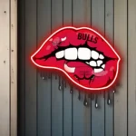 Chicago Bulls Neon Sign Dripping Lips 1