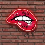 Chicago Bulls Neon Sign Dripping Lips 1