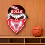 Chicago Bulls Neon Sign Skull 1