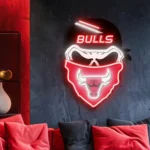 Chicago Bulls Neon Sign Skull 1