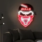 Chicago Bulls Neon Sign Skull 1