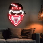 Chicago Bulls Neon Sign Skull 1