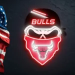 Chicago Bulls Neon Sign Skull 1