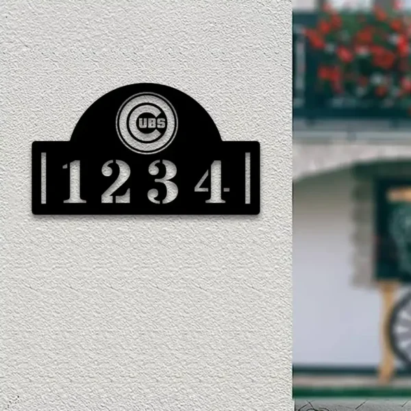 Chicago Cubs Metal Sign Mlb Metal House Number Sign 1