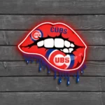 Chicago Cubs Neon Sign Dripping Lips 1