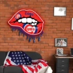 Chicago Cubs Neon Sign Dripping Lips 1