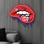 Chicago Cubs Neon Sign Dripping Lips 1