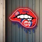 Chicago Cubs Neon Sign Dripping Lips 1
