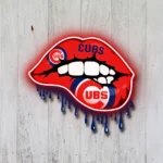 Chicago Cubs Neon Sign Dripping Lips 1