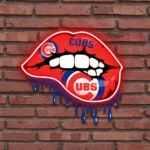 Chicago Cubs Neon Sign Dripping Lips 1