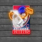 Chicago Cubs Neon Sign Mascot Acrylic 1