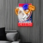 Chicago Cubs Neon Sign Mascot Acrylic 1