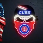 Chicago Cubs Neon Sign Skull 1
