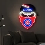 Chicago Cubs Neon Sign Skull 1
