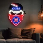 Chicago Cubs Neon Sign Skull 1