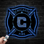 Chicago Fire Metal Sign Fc Logo 1