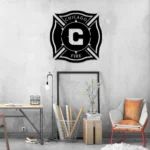 Chicago Fire Metal Sign Fc Logo 1