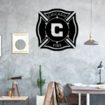 Chicago Fire Metal Sign Fc Logo 1