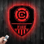 Chicago Fire Metal Sign Fc Shield Shape 1