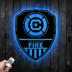 Chicago Fire Metal Sign Fc Shield Shape 1