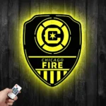 Chicago Fire Metal Sign Fc Shield Shape 1
