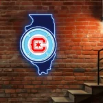 Chicago Fire Neon Sign Fc Chicago State Map 1