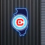 Chicago Fire Neon Sign Fc Chicago State Map 1