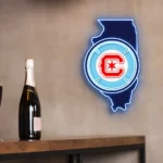 Chicago Fire Neon Sign Fc Chicago State Map 1