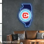 Chicago Fire Neon Sign Fc Chicago State Map 1