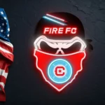 Chicago Fire Neon Sign Fc Skull 1