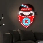 Chicago Fire Neon Sign Fc Skull 1