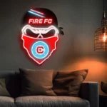 Chicago Fire Neon Sign Fc Skull 1
