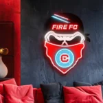 Chicago Fire Neon Sign Fc Skull 1