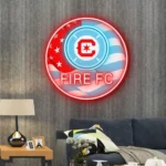 Chicago Fire Neon Sign Fc Us Flag Acrylic 1