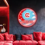 Chicago Fire Neon Sign Fc Us Flag Acrylic 1
