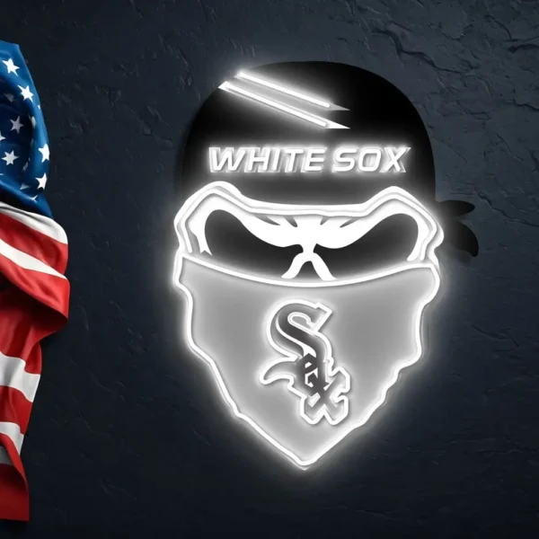 Chicago White Sox Neon Sign Skull 1