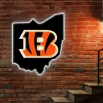Cincinnati Bengals Neon Sign Ohio State Map 1