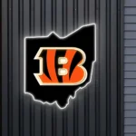 Cincinnati Bengals Neon Sign Ohio State Map 1