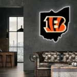 Cincinnati Bengals Neon Sign Ohio State Map 1