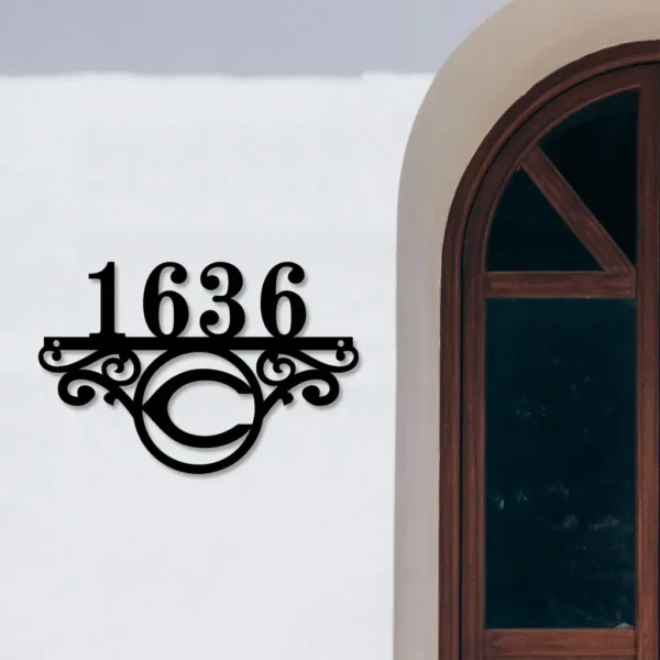 Cincinnati Reds Metal Sign Tailored Mlb Monogram Metal House Number Sign 1