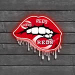 Cincinnati Reds Neon Sign Dripping Lips 1