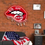 Cincinnati Reds Neon Sign Dripping Lips 1