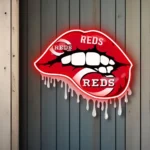 Cincinnati Reds Neon Sign Dripping Lips 1
