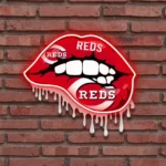 Cincinnati Reds Neon Sign Dripping Lips 1