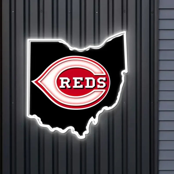 Cincinnati Reds Neon Sign Ohio State Map 1
