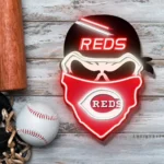 Cincinnati Reds Neon Sign Skull 1