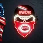 Cincinnati Reds Neon Sign Skull 1