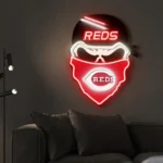 Cincinnati Reds Neon Sign Skull 1