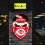 Cincinnati Reds Neon Sign Skull 1