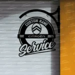 Citroen Metal Sign Bespoke Logo Metal Hanging Sign Car Garage Decor 1